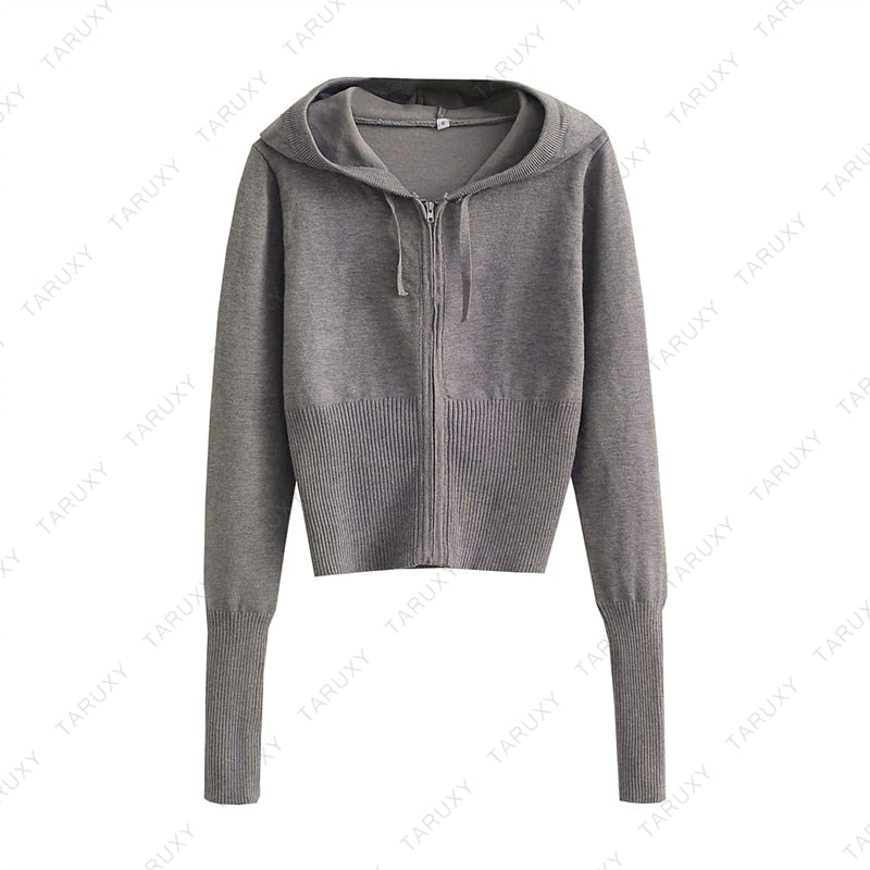 Women Outfits Casual Zipper Sweater Hoodie Set Flare Pants Suits Pink Knitted Womens Y2k Two Piece Set