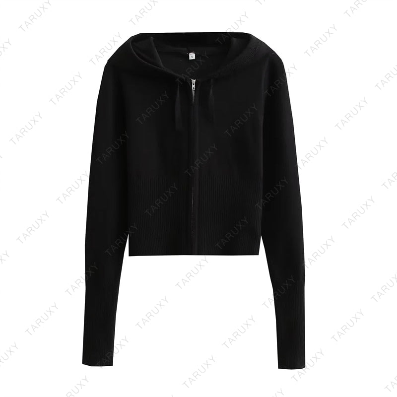 Women Outfits Casual Zipper Sweater Hoodie Set Flare Pants Suits Pink Knitted Womens Y2k Two Piece Set