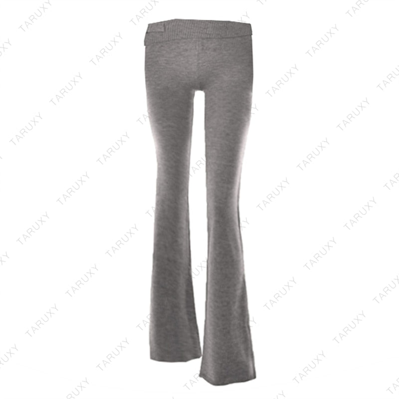 Women Outfits Casual Zipper Sweater Hoodie Set Flare Pants Suits Pink Knitted Womens Y2k Two Piece Set